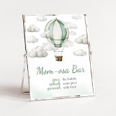 Green Hot Air Ballon Baby Dusche Mama Osa Bar Poster