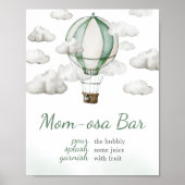 Green Hot Air Ballon Baby Dusche Mama Osa Bar Poster (Vorne)