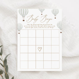 Green Hot Air Ballon Baby Showdusche Bingo Spiel Einladung