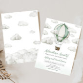 Green Hot Air Ballon Babydusche Einladung
