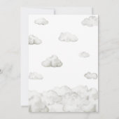 Green Hot Air Ballon Babydusche Einladung (Rückseite)