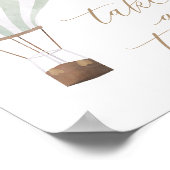 Green Hot Air Ballon Babydusche Nehmen Sie eine Le Poster (Ecke)