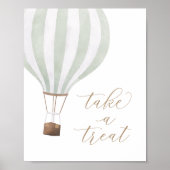 Green Hot Air Ballon Babydusche Nehmen Sie eine Le Poster (Vorne)
