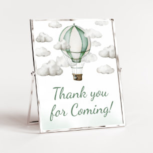 Green Hot Air Ballon Danke für Ihr Kommen Poster