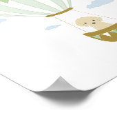 Green Hot Air Ballon mit Puppy Kinderzimmer Poster (Ecke)