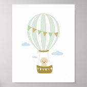 Green Hot Air Ballon mit Puppy Kinderzimmer Poster (Vorne)