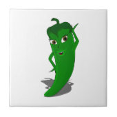 Green Hot Pepper Diva Tile Fliese (Vorderseite)