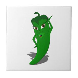 Green Hot Pepper Diva Tile Fliese