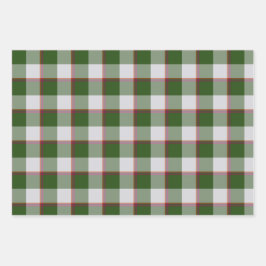 Green House and Mischka Gray Plaid Geschenkpapier Set