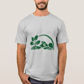 Green House Leaf Eco Friendly Home Nature T-Shirt (Vorderseite)