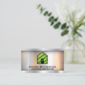 Green House-Logo | Metallische Visitenkarte (Stehend Vorderseite)