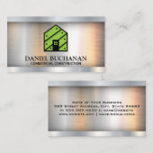 Green House-Logo | Metallische Visitenkarte (Vorne/Hinten)