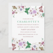 Green Hübsch Butterfly | Einladung zum Geburtstag (Vorderseite)