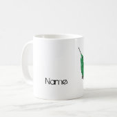 Green Hummingbird Individuelle Name Kaffeetasse (Vorderseite Links)