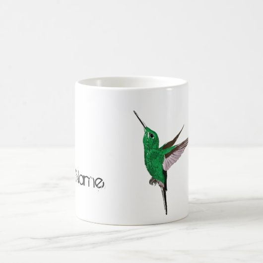 Green Hummingbird Individuelle Name Kaffeetasse (Mittel)