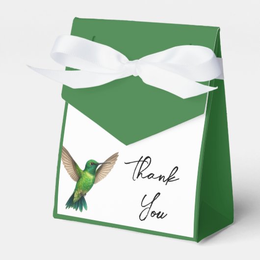 Green Hummingbird Leafy Botanical Border Wedding Geschenkschachtel (Vorderseite)