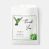 Green Hummingbird Leafy Botanical Border Wedding Geschenktütchen (Vorderseite)