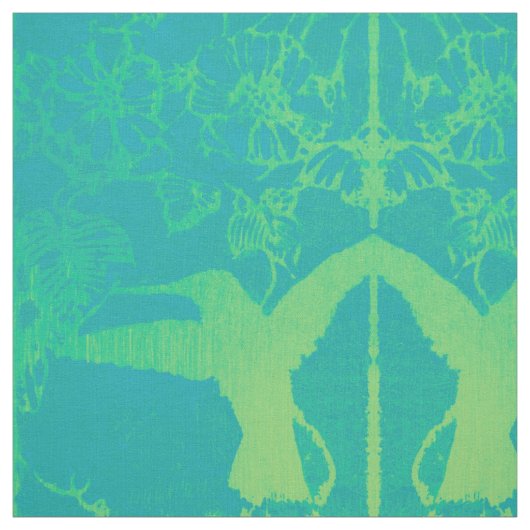 Green Hummingbirds Fabric Stoff (Muster)