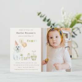 Green Hund jedes Alter Geburtstag Foto Party laden Dankeskarte