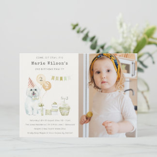 Green Hund jedes Alter Geburtstag Foto Party laden Dankeskarte