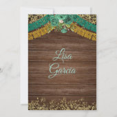 Green Hunter Mexican Boot Charra Mis Quince Einladung (Rückseite)