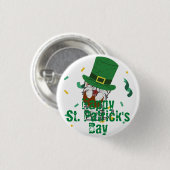 Green Hut Glück Kleeblatt St. Patrick's Day Button (Vorne & Hinten)