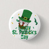 Green Hut Glück Kleeblatt St. Patrick's Day Button (Vorderseite)