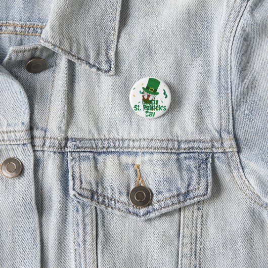 Green Hut Glück Kleeblatt St. Patrick's Day Button (Beispiel)