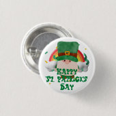 Green Hut Glück Kleeblatt St. Patrick's Day Button (Vorne & Hinten)