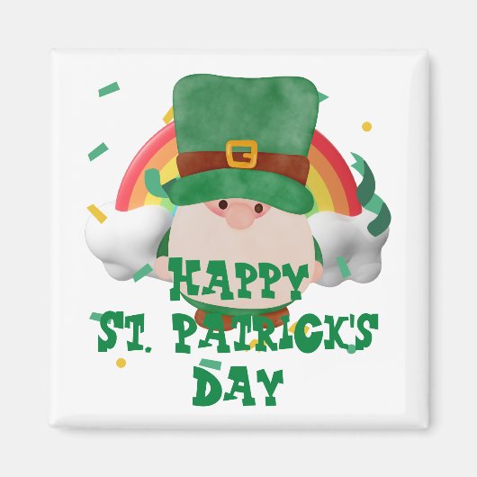 Green Hut Glück Kleeblatt St. Patrick's Day Magnet (Vorne)