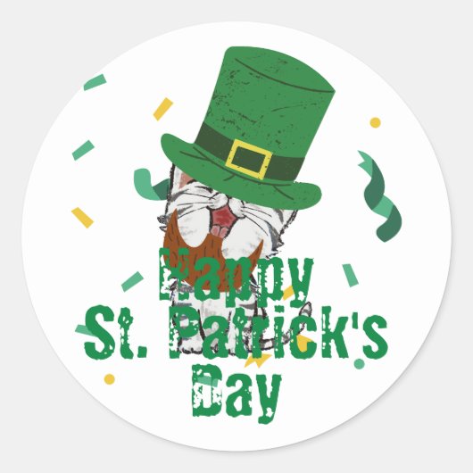 Green Hut Glück Kleeblatt St. Patrick's Day Runder Aufkleber (Vorderseite)