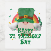 Green Hut Glück Kleeblatt St. Patrick's Day Weinetikett (Einzelnes Label)