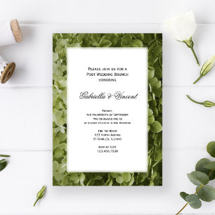 Green Hydrangea Blume Post Wedding Brunch Einladung