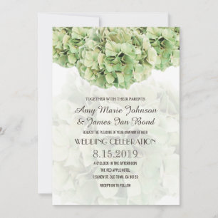 Green Hydrangea Blumenspringgarten Hochzeitskarte Einladung