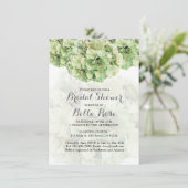 Green Hydrangea Brautparty Card Einladung (Stehend Vorderseite)