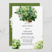 Green Hydrangea Butterfly Cupcake Brautparty Einladung (Vorne/Hinten)