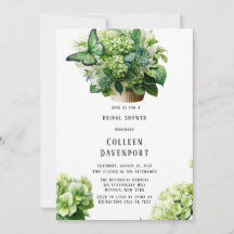 Green Hydrangea Butterfly Cupcake Brautparty