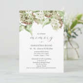 Green Hydrangea Celebration of Life Invitations Einladung (Stehend Vorderseite)