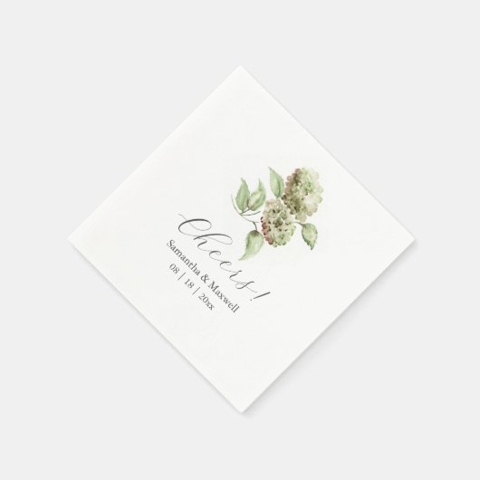 Green Hydrangea Cocktail Napkins Serviette (Ecke)