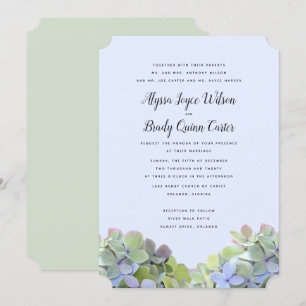 Green Hydrangea Custom Wedding Einladungen