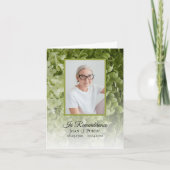 Green Hydrangea Floral Beerdigung Beileid Dankeskarte (Vorderseite)