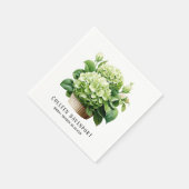 Green Hydrangea Floral Butterfly Brautparty Serviette (Ecke)