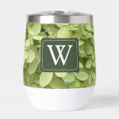 Green Hydrangea Floral Wedding Monogram (Vorderseite)