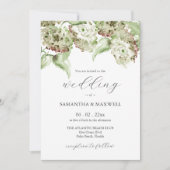 Green Hydrangea Informal Wedding Invitation Einladung (Vorderseite)