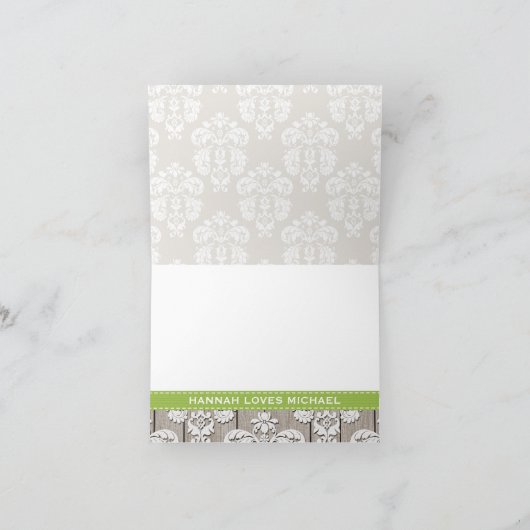 Green Hydrangea Mit Monogramm Mason Jar DANK Dankeskarte (Innenseite)