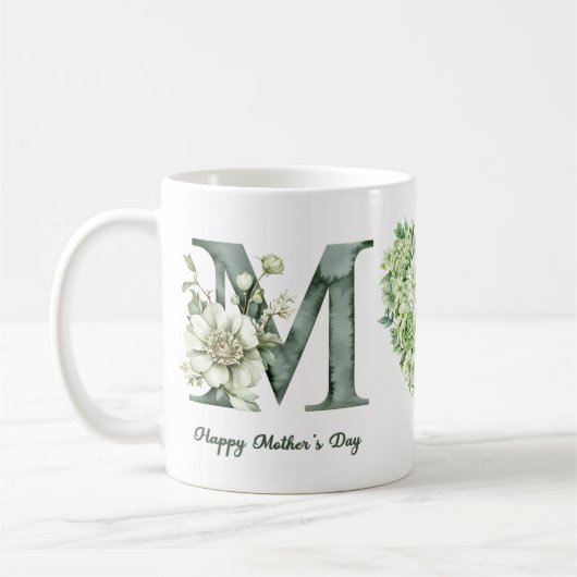 Green Hydrangea Mothers Day Coffee Mug Kaffeetasse (Links)