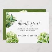 Green Hydrangea Probe Dinner Danke Cards Einladung (Vorne/Hinten)