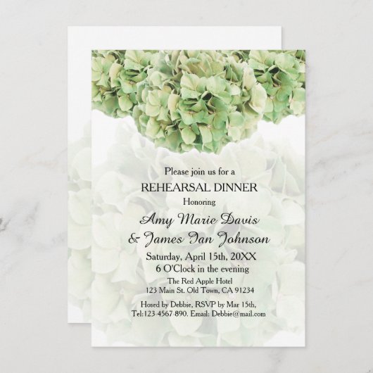 Green Hydrangea Probe Dinner einladen Hydrangea2 Einladung (Vorne/Hinten)