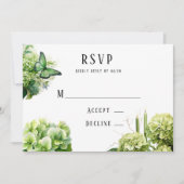 Green Hydrangea Probe Dinner Wedding RSVP Card Einladung (Vorderseite)