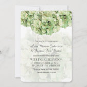Green Hydrangea Spring Garden Wedites Einladung (Vorderseite)